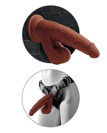 Doll Authority Dongs & Dildos King Cock Plus 8" Triple Density Cock W-swinging Balls - Brown