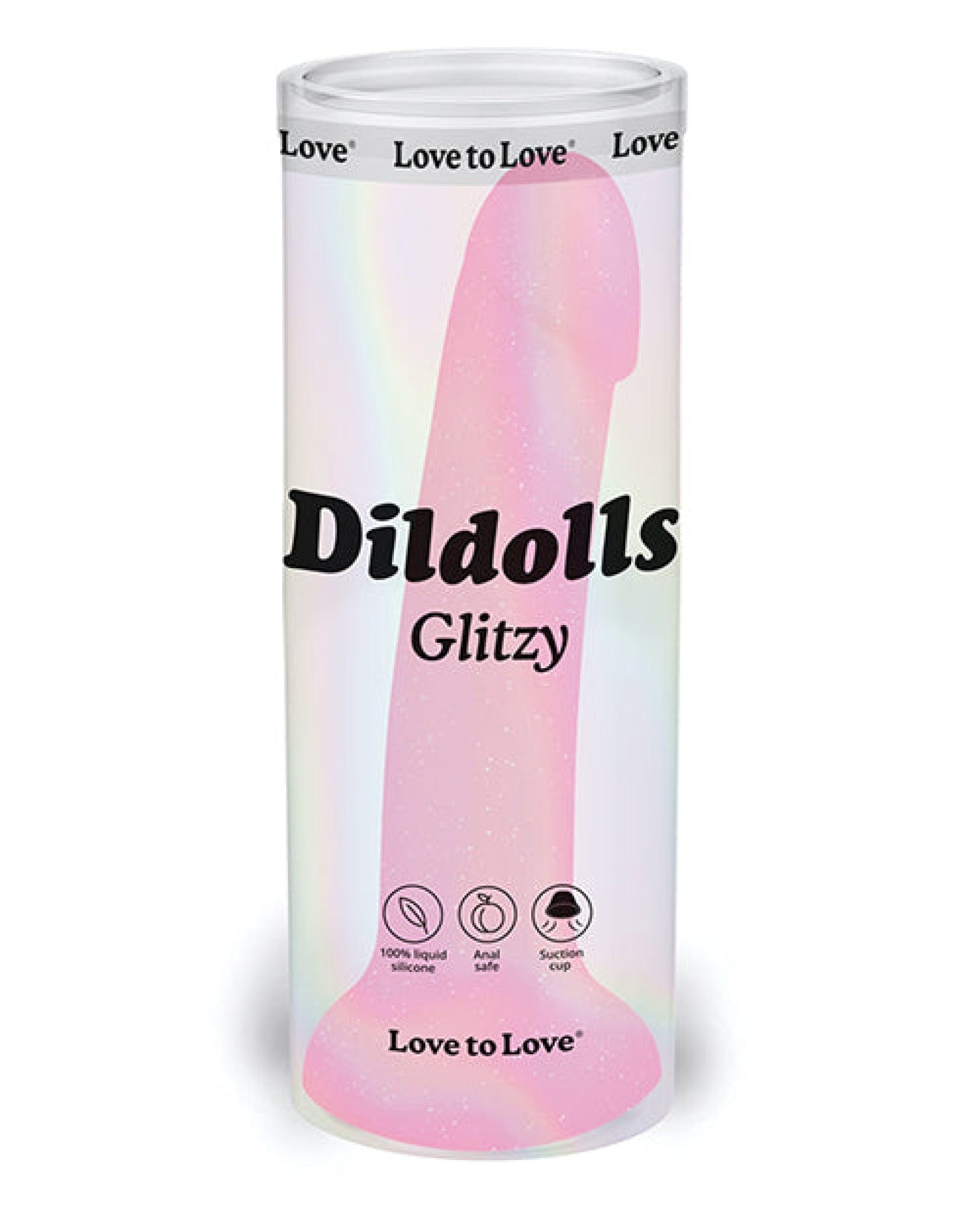 Doll Authority Dongs & Dildos Love To Love Curved Suction Cup Dildolls Glitzy - Glitter Pink