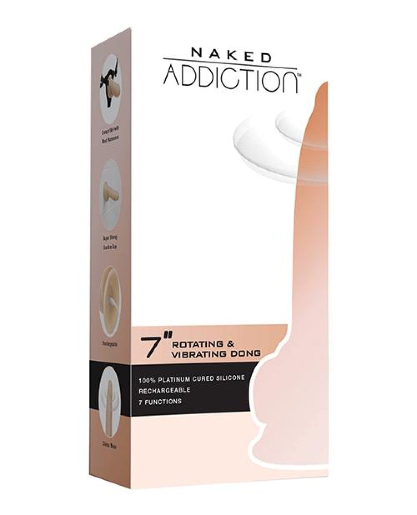 Doll Authority Dongs & Dildos Naked Addiction 7" Rotating & Vibrating Dong W-remote - Flesh