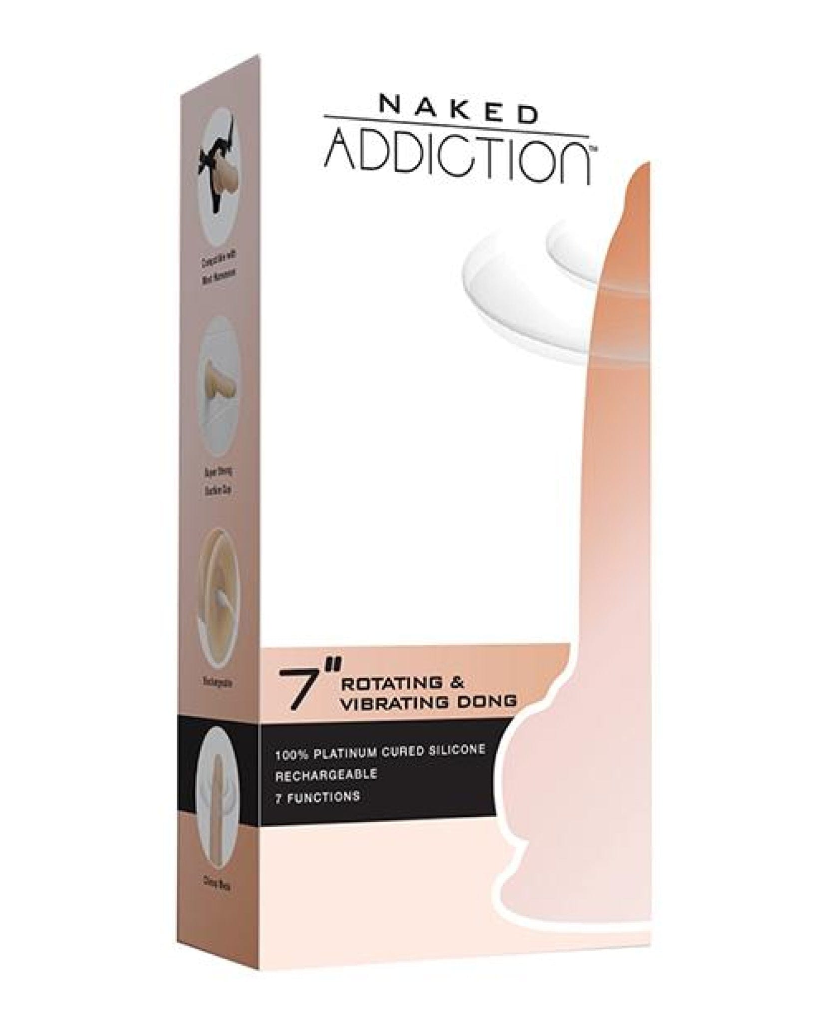 Doll Authority Dongs & Dildos Naked Addiction 7" Rotating & Vibrating Dong W-remote - Flesh