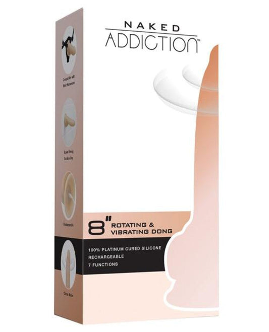 Doll Authority Dongs & Dildos Naked Addiction 8" Rotating & Vibrating Dong - Flesh