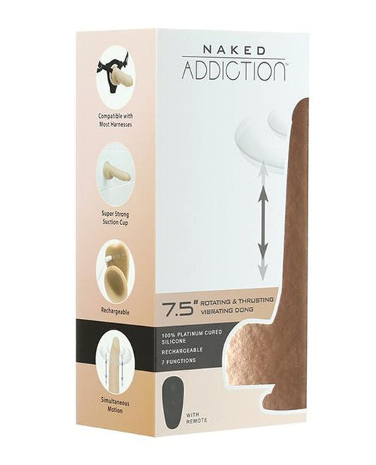Doll Authority Dongs & Dildos Naked Addiction The Freak 7.5" Rotating & Thrusting Vibrating Dong - Ivory