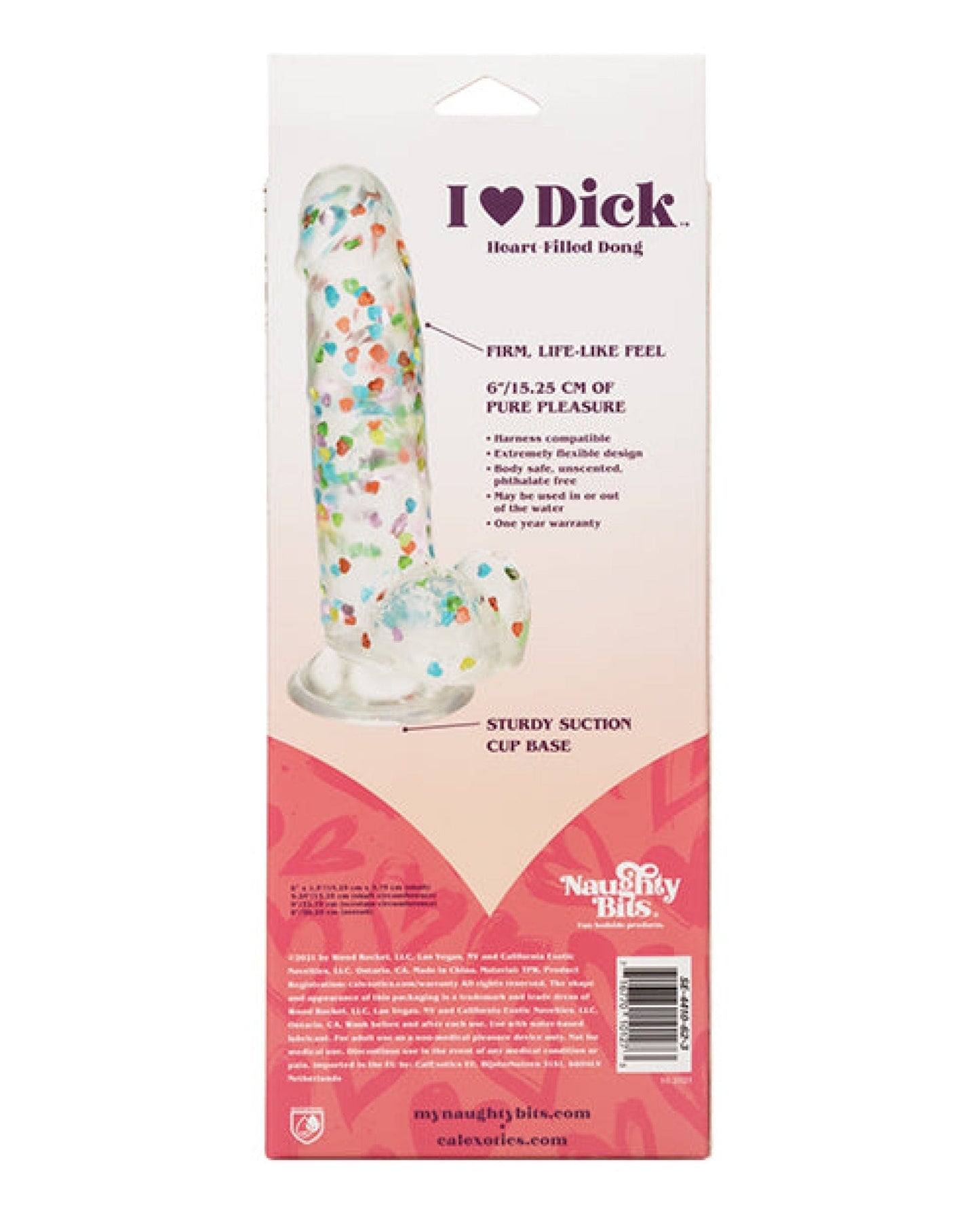 Doll Authority Dongs & Dildos Naughty Bits I Love Dick Heart Filled Dong - Multicolor