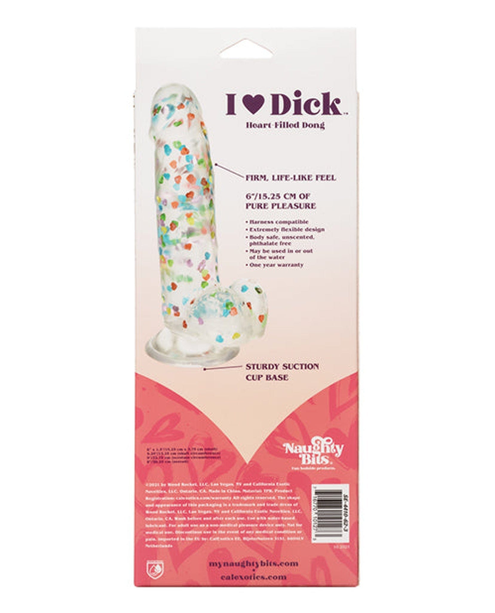 Doll Authority Dongs & Dildos Naughty Bits I Love Dick Heart Filled Dong - Multicolor