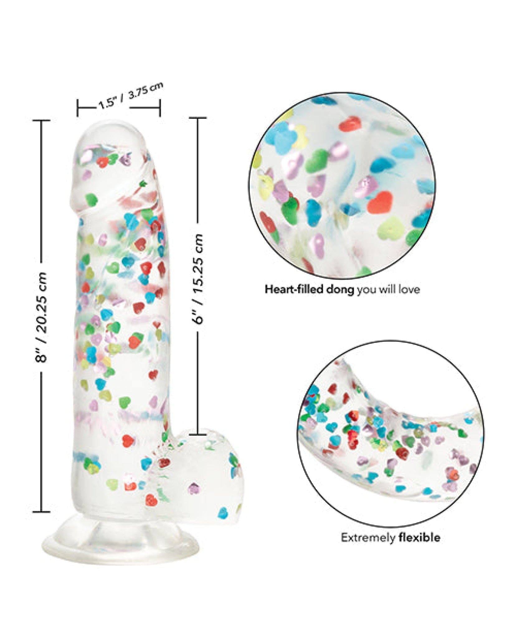 Doll Authority Dongs & Dildos Naughty Bits I Love Dick Heart Filled Dong - Multicolor