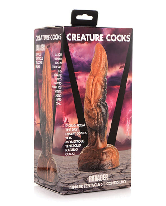 Doll Authority Dongs & Dildos No Eta Creature Cocks Ravager Rippled Tentacle Silicone Dildo  - Orange-black