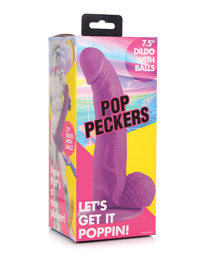 Doll Authority Dongs & Dildos Purple Pop Peckers 7.5" Dildo W/balls