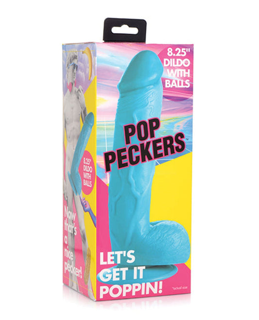 Doll Authority Dongs & Dildos Blue Pop Peckers 8.25" Dildo W/balls