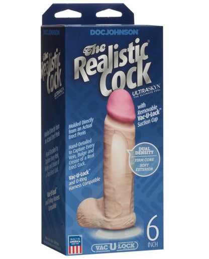 Doll Authority Dongs & Dildos White / 6" Realistic Ultraskyn Cock W/balls