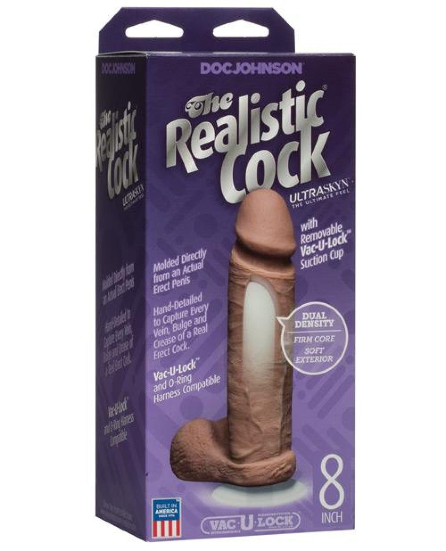 Doll Authority Dongs & Dildos Brown / 8" Realistic Ultraskyn Cock W/balls