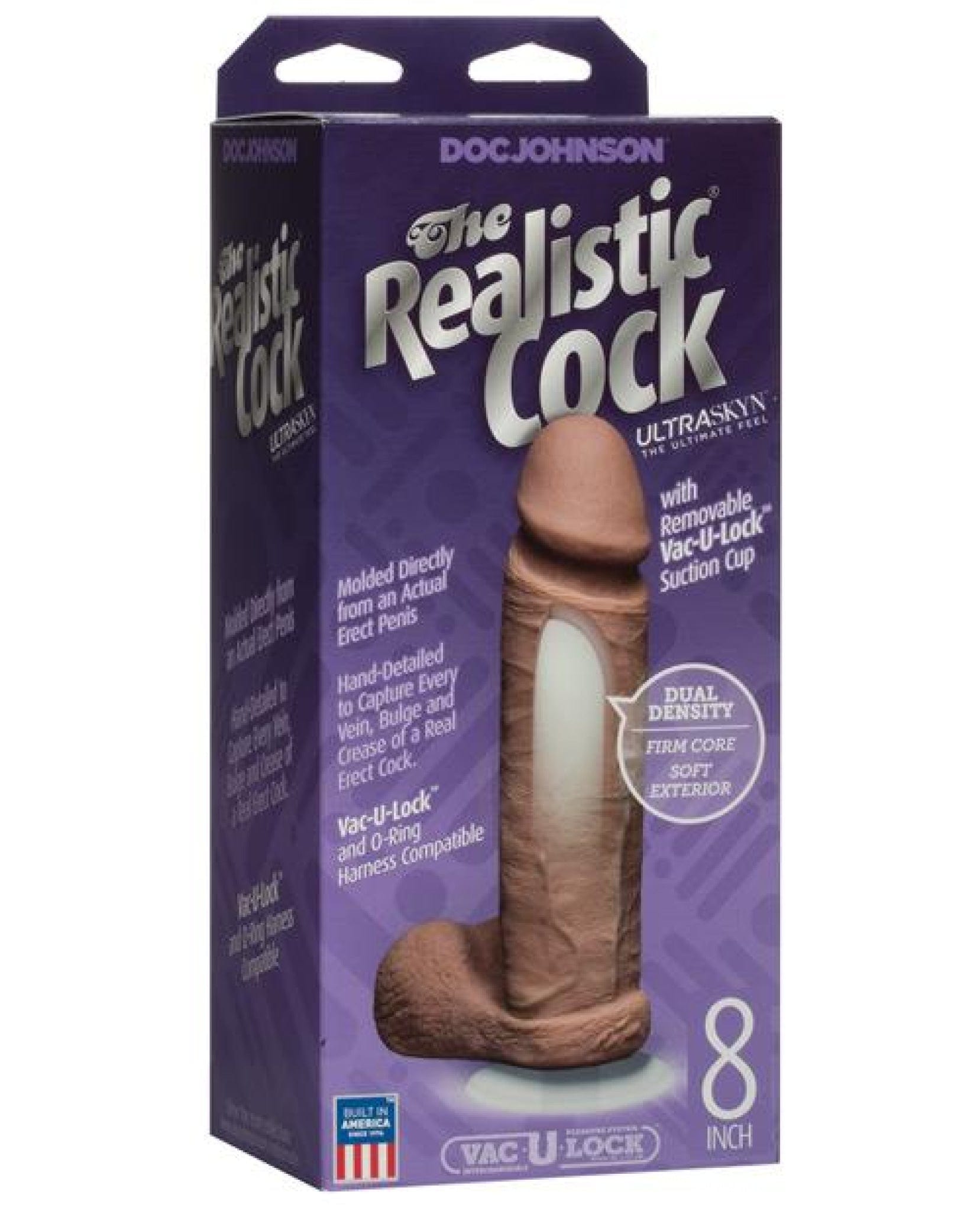Doll Authority Dongs & Dildos Brown / 8" Realistic Ultraskyn Cock W/balls