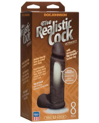 Doll Authority Dongs & Dildos Black / 8" Realistic Ultraskyn Cock W/balls