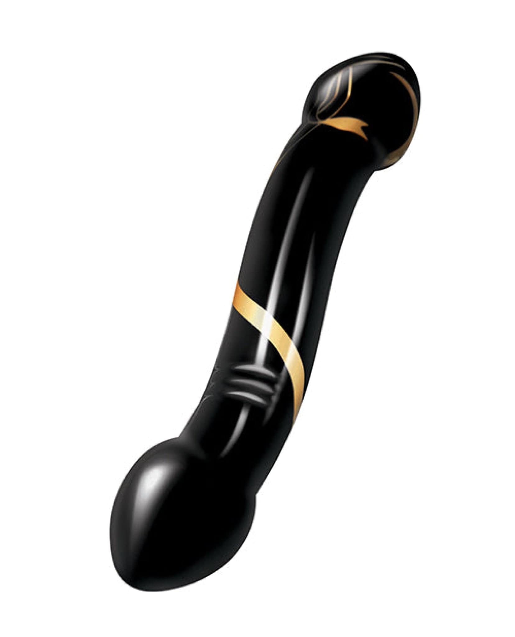 Doll Authority Dongs & Dildos Secret Kisses 7.5" Handblown Double Ended Dildo - Black-gold