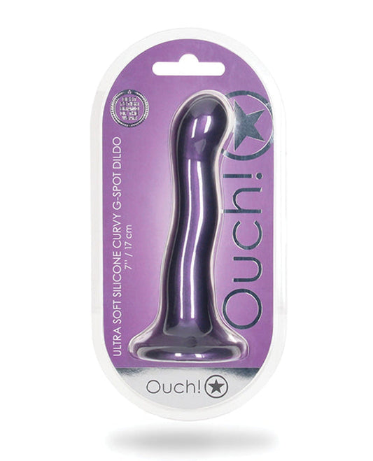 Doll Authority Dongs & Dildos Metallic Purple Shots Ouch 7" Curvy G-spot Dildo