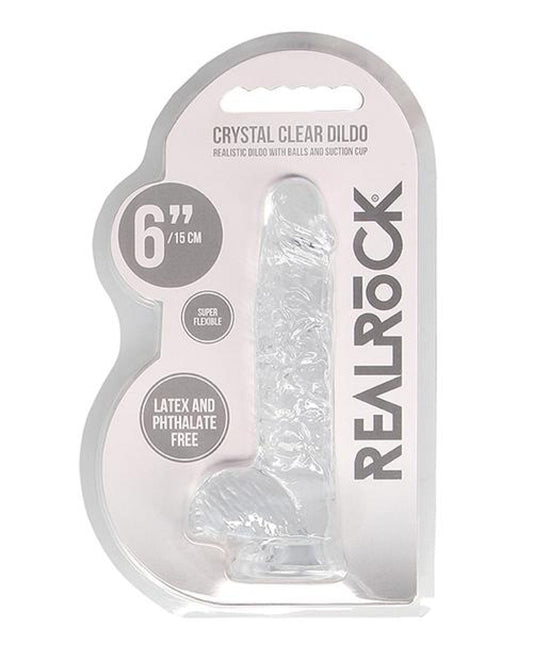 Doll Authority Dongs & Dildos Transparent Clear / 6" Shots Realrock Realistic Crystal Clear Dildo W/balls - Clear