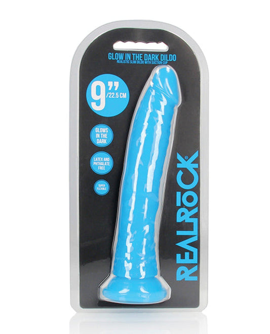 Doll Authority Dongs & Dildos Neon Blue / 10" Shots Realrock Slim Dildo Glow In The Dark