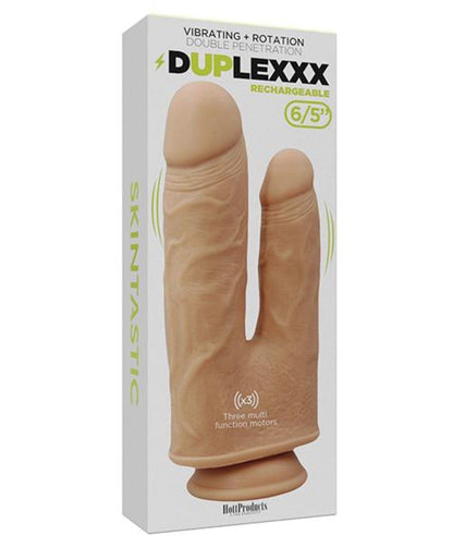 Doll Authority Dongs & Dildos Skinsations Duplexx Vibrating & Rotating Double Dildo - Flesh