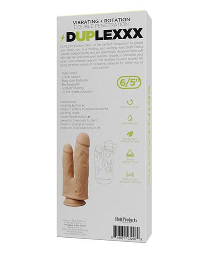 Doll Authority Dongs & Dildos Skinsations Duplexx Vibrating & Rotating Double Dildo - Flesh