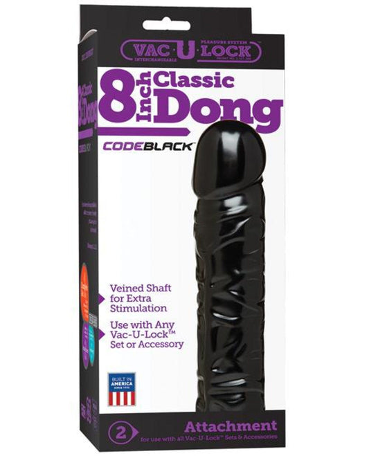 Doll Authority Dongs & Dildos Vac-u-lock Code Black 8" Classic Dong