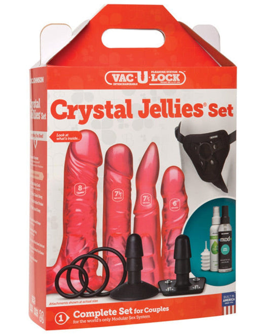 Doll Authority Dongs & Dildos Vac-u-lock Crystal Jellies Set - Pink