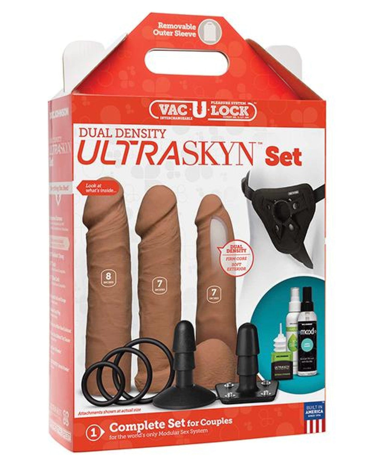 Doll Authority Dongs & Dildos Caramel Vac-u-lock Dual Density Ultraskyn Set