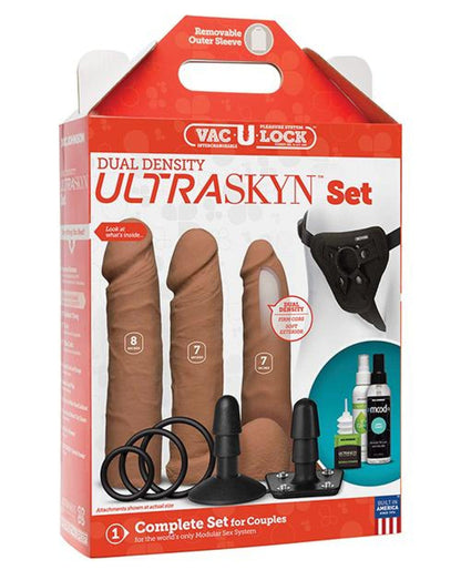 Doll Authority Dongs & Dildos Caramel Vac-u-lock Dual Density Ultraskyn Set