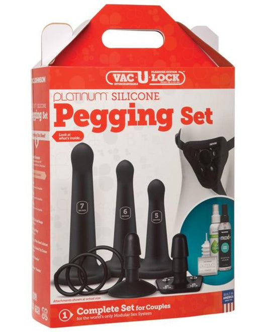 Doll Authority Dongs & Dildos Vac-u-lock Silicone Pegging Set - Black