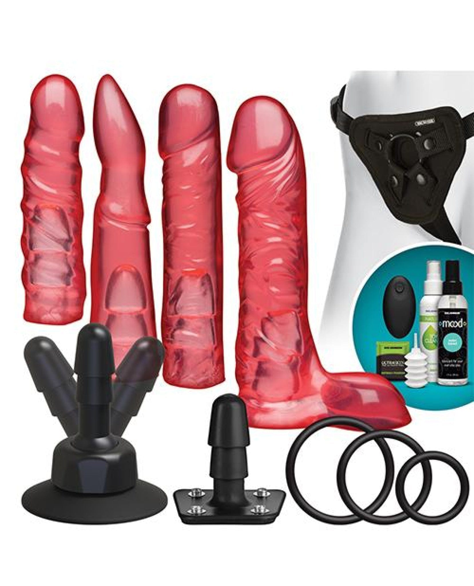 Doll Authority Dongs & Dildos Vac-u-lock Vibrating Crystal Jellies Set W-wireless Remote - Pink