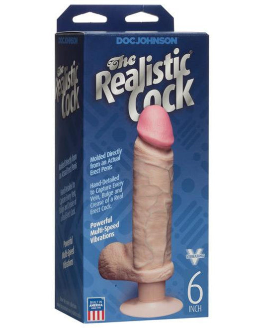 Doll Authority Dongs & Dildos Flesh / 6" Vibrating Realistic Cock