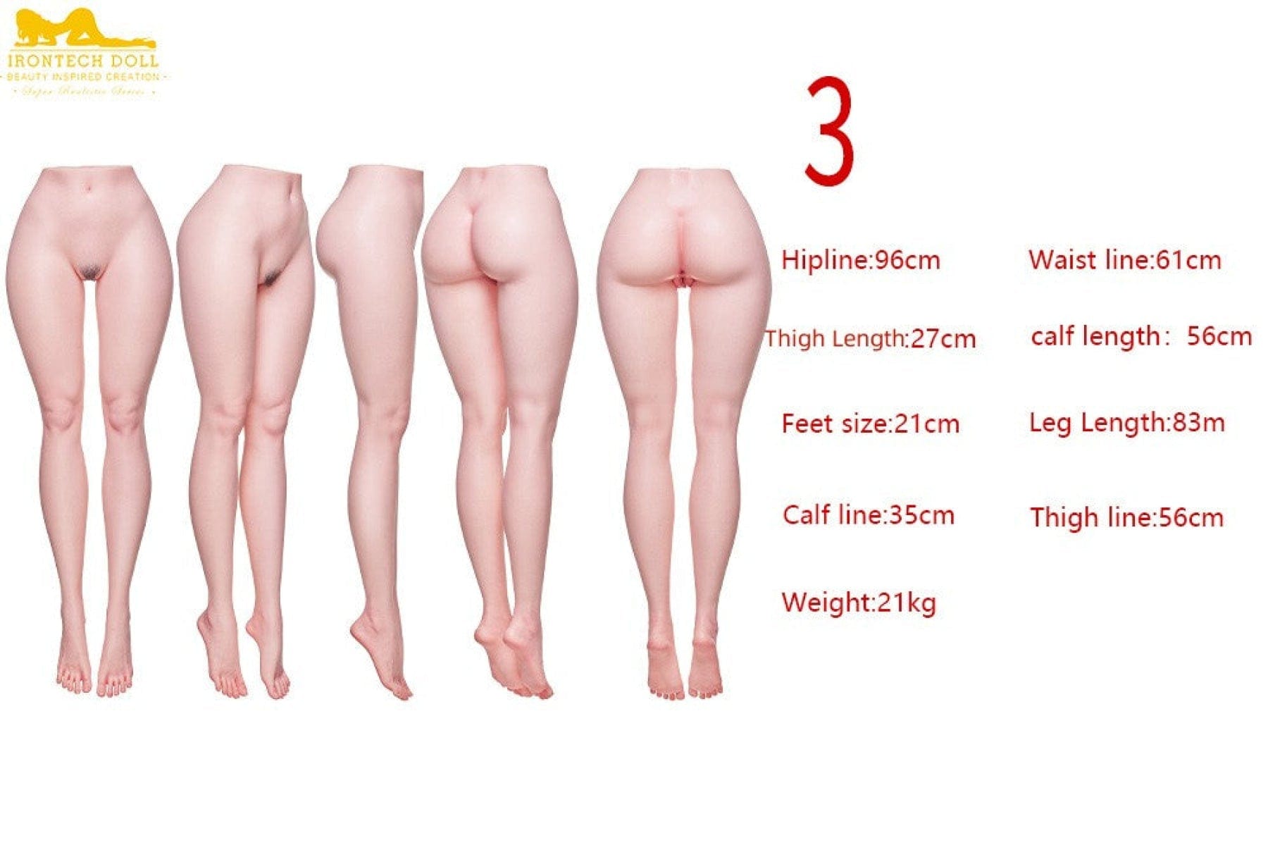 Doll Authority SEX DOLL 2'7" (83cm) Silicone Legs 2'7" (83cm) Silicone Torso Legs - IronTech Doll®