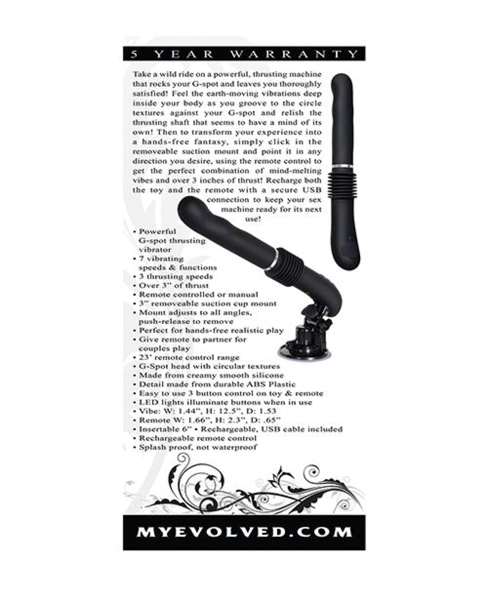 Doll Authority Sex Machines Evolved G Force Thruster - Black