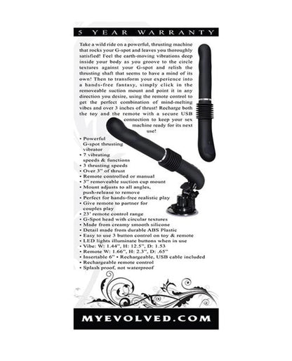 Doll Authority Sex Machines Evolved G Force Thruster - Black