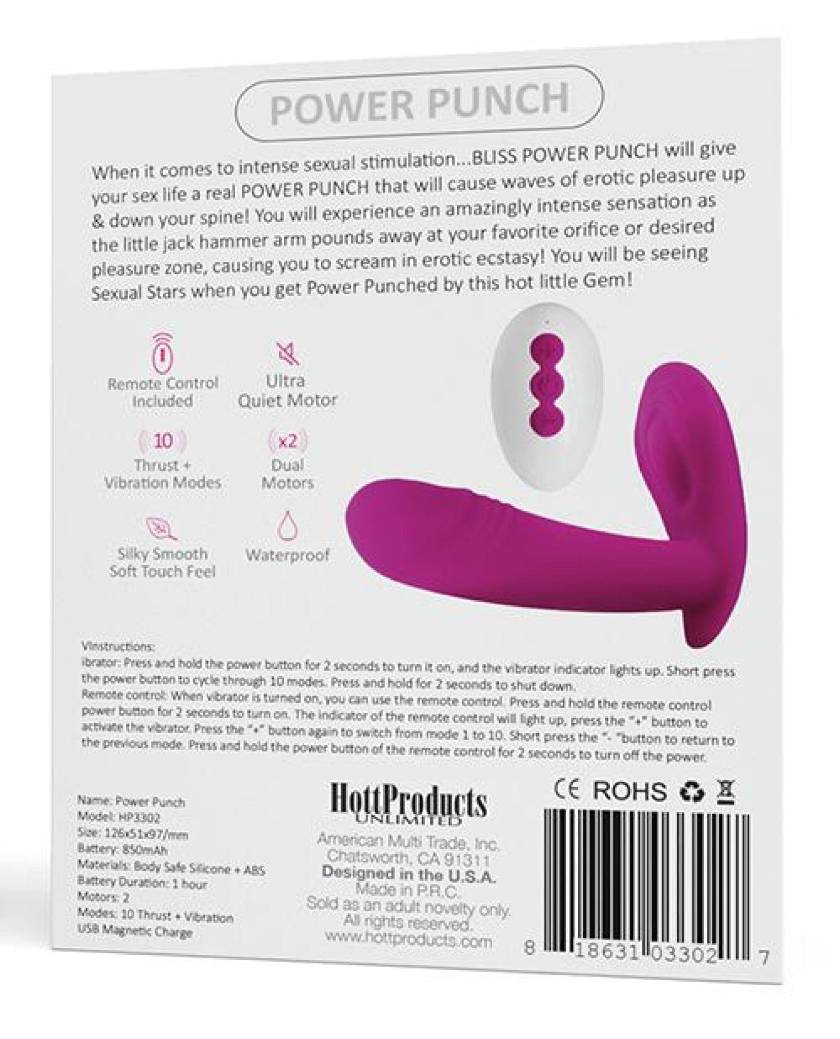 Doll Authority Vibrators Bliss Power Punch Thrusting Vibe