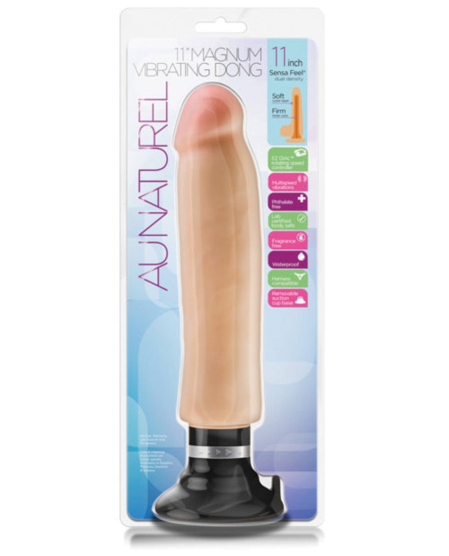 Doll Authority Vibrators Blush Au Naturel 11" Magnum Vibrating Dong - Beige