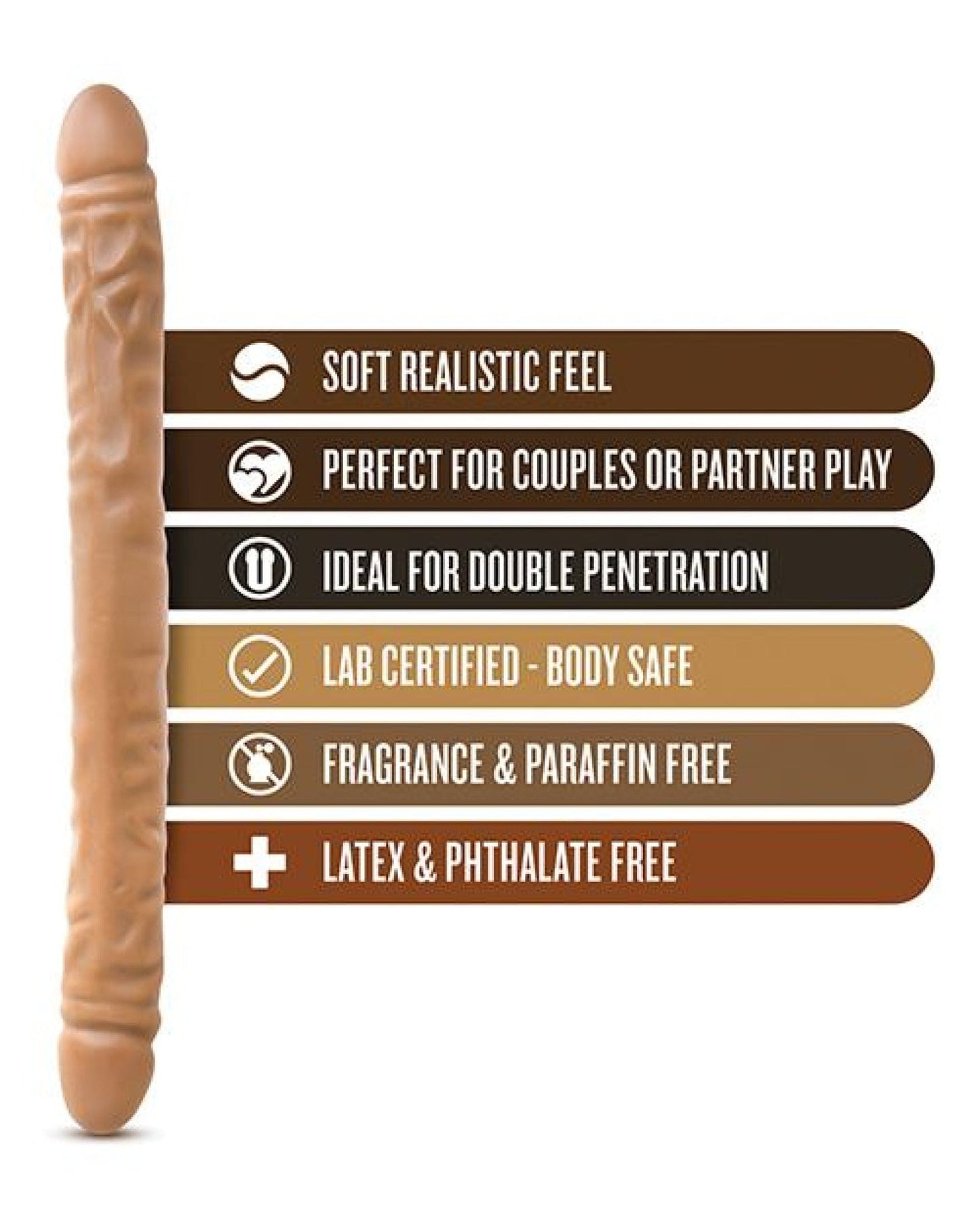 Doll Authority Vibrators Blush Dr. Skin 18" Double Dildo - Mocha