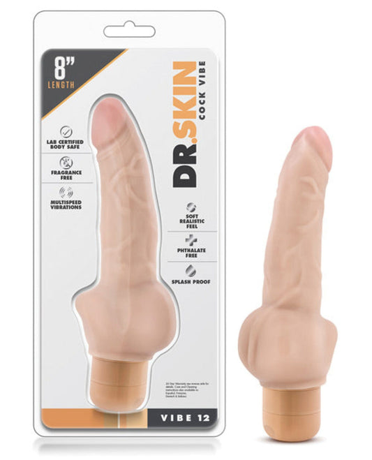 Doll Authority Vibrators Blush Dr. Skin Vibe 8" Dong #12 - Beige
