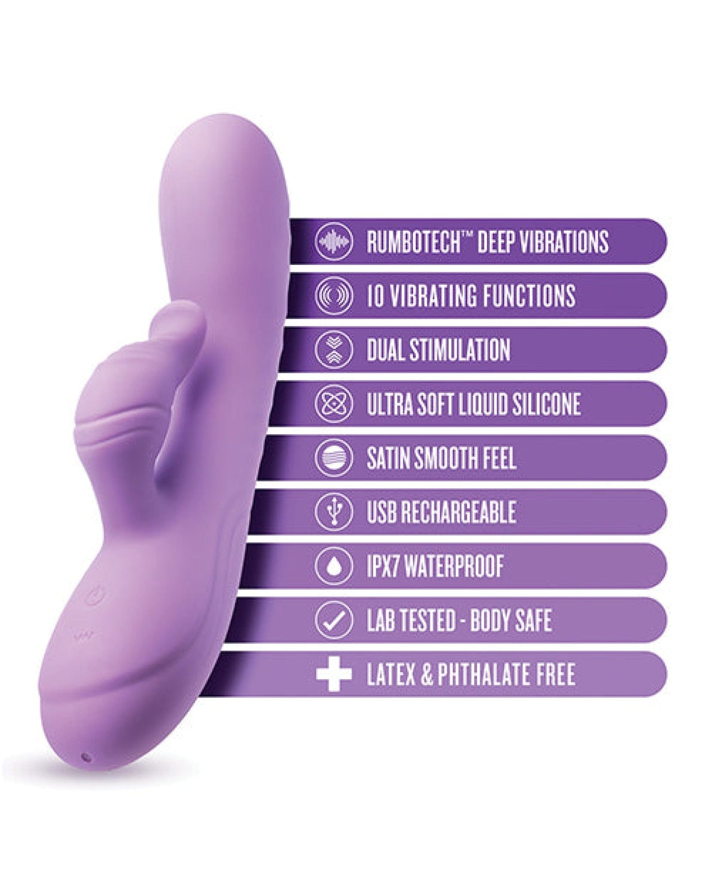 Doll Authority Vibrators Blush Evelyn Rabbit Vibrator - Purple