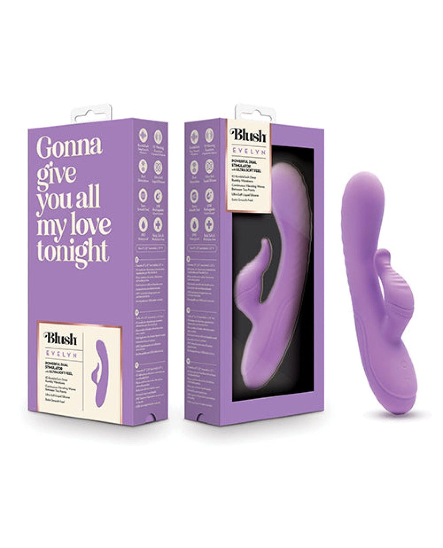 Doll Authority Vibrators Blush Evelyn Rabbit Vibrator - Purple