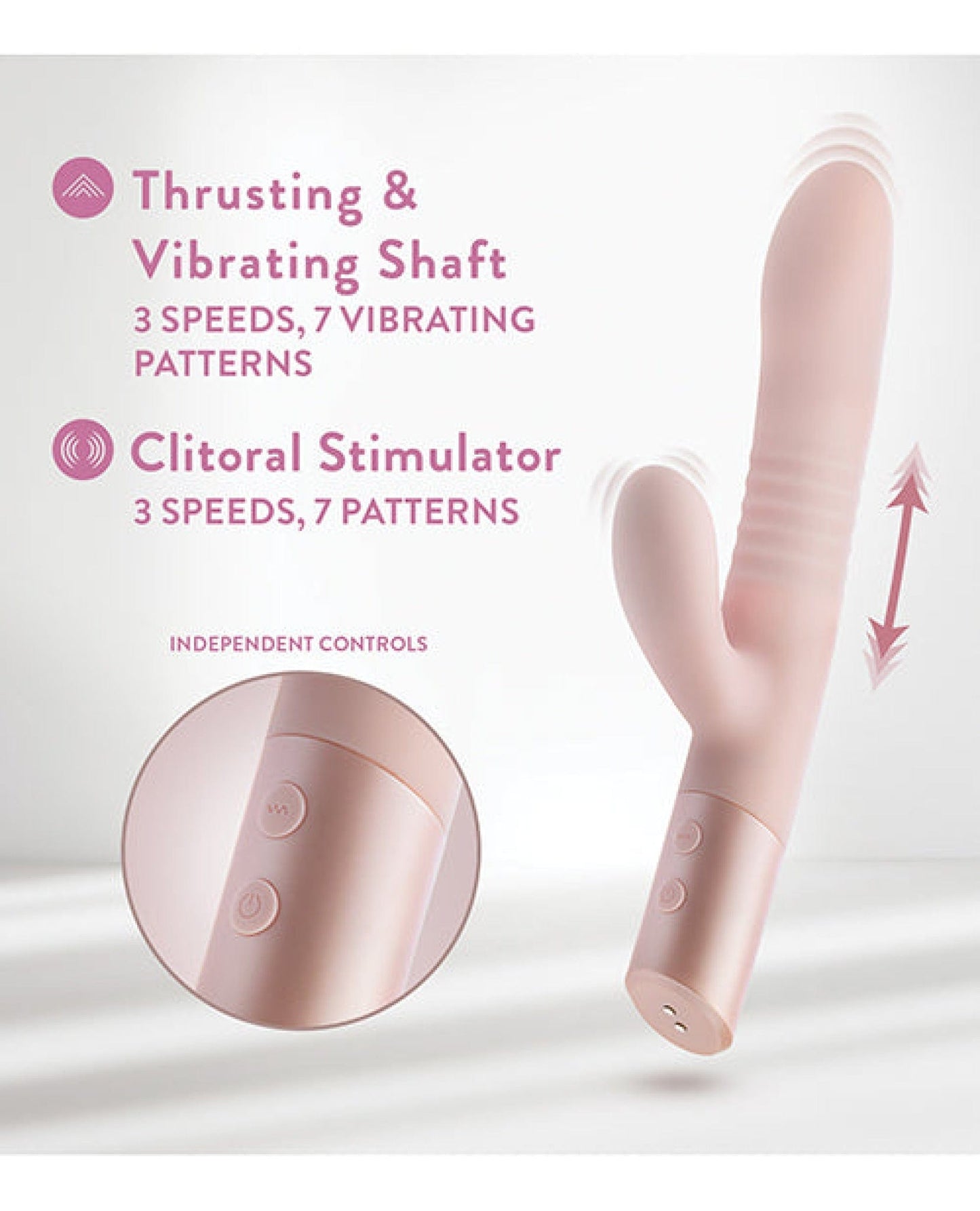 Doll Authority Vibrators Blush Fraya Rabbit Rechargeable Vibrator - Pink