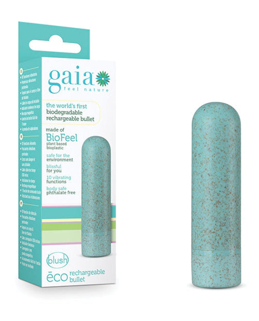 Doll Authority Vibrators Blush Gaia Eco Rechargeable Bullet - Aqua