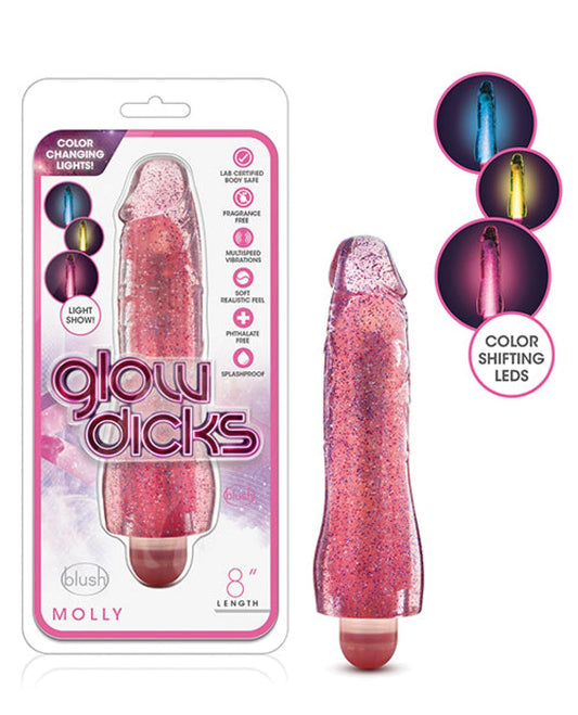 Doll Authority Vibrators Pink Blush Glow Dicks Glitter Vibrator Molly