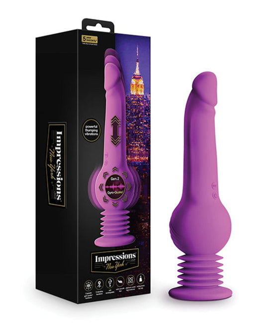 Doll Authority Vibrators Blush Impressions New York Gyro Quake Dildo - Purple