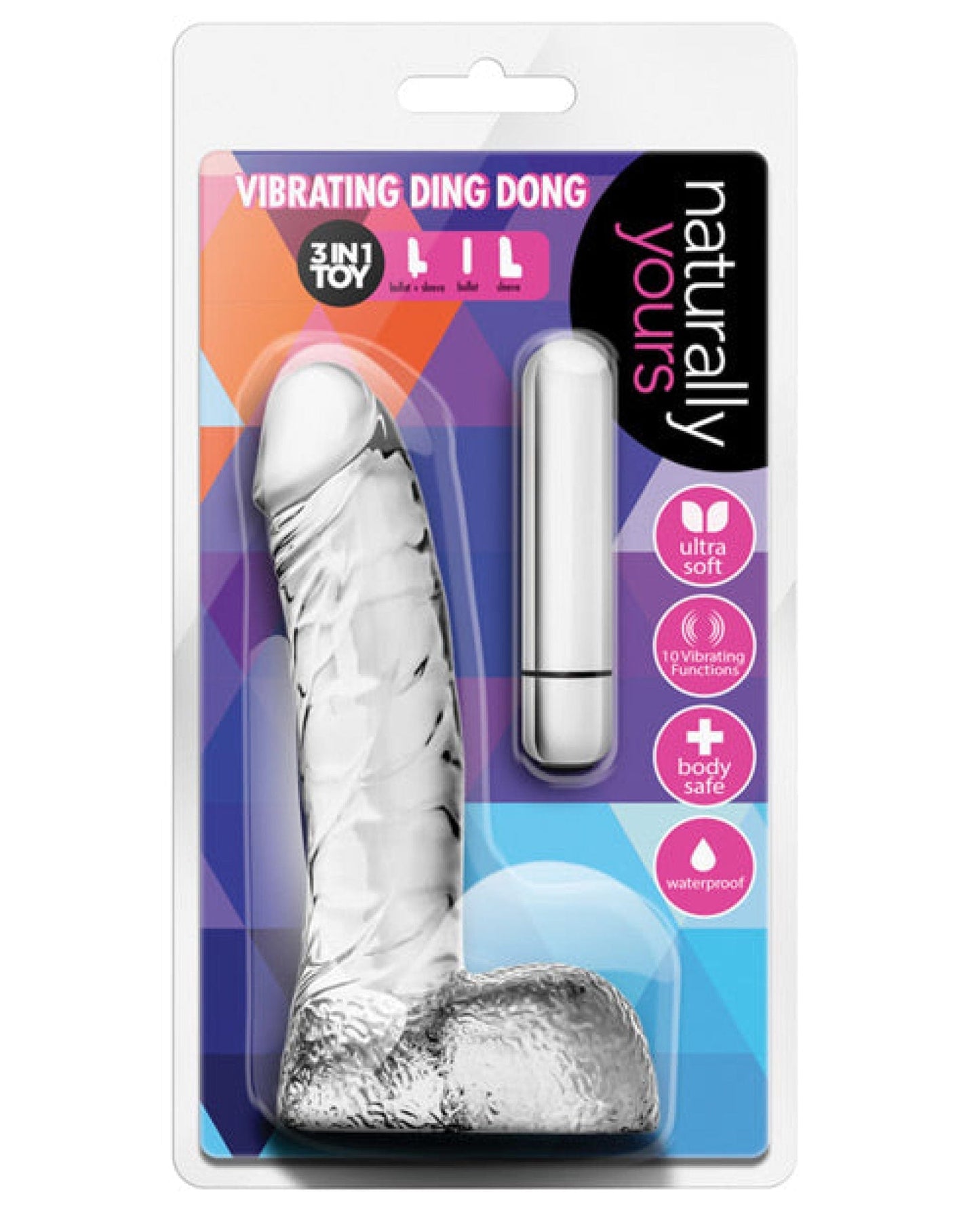 Doll Authority Vibrators Blush Naturally Yours Vibrating Ding Dong - Clear