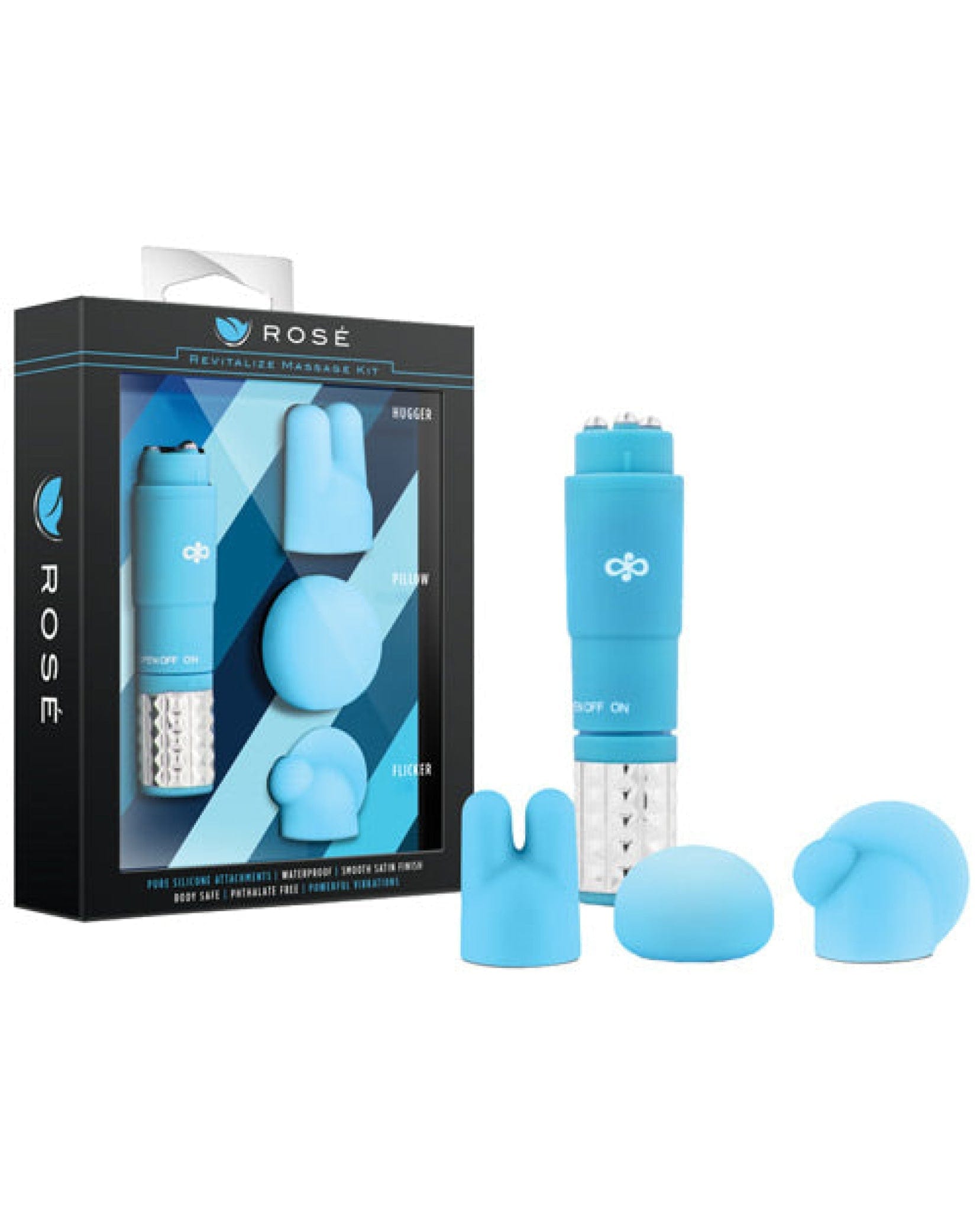Doll Authority Vibrators Blue Blush Rose Revitalie Massage Kit