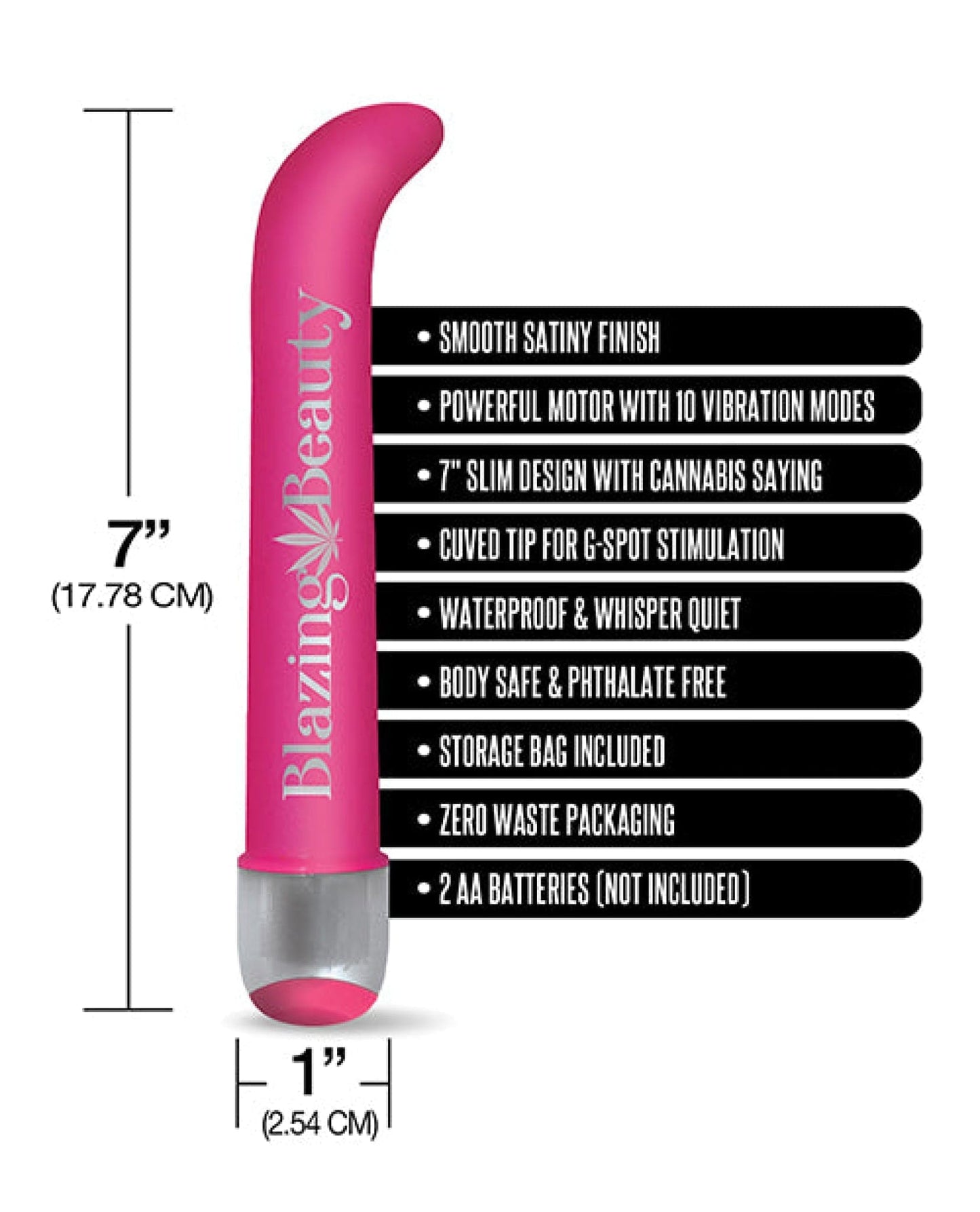 Doll Authority Vibrators Buzzed 7" G-spot Vibe  - Blazing Beauty Pink