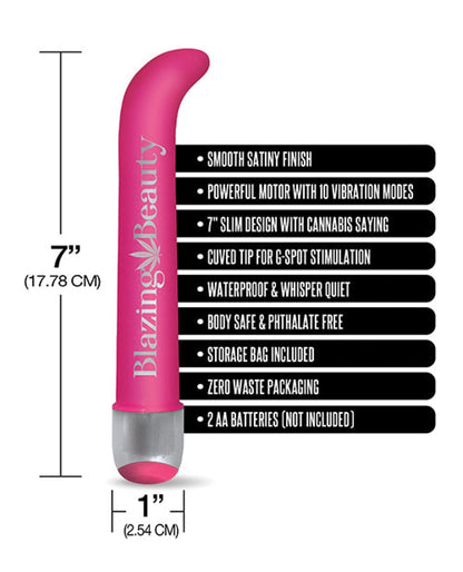 Doll Authority Vibrators Buzzed 7" G-spot Vibe  - Blazing Beauty Pink