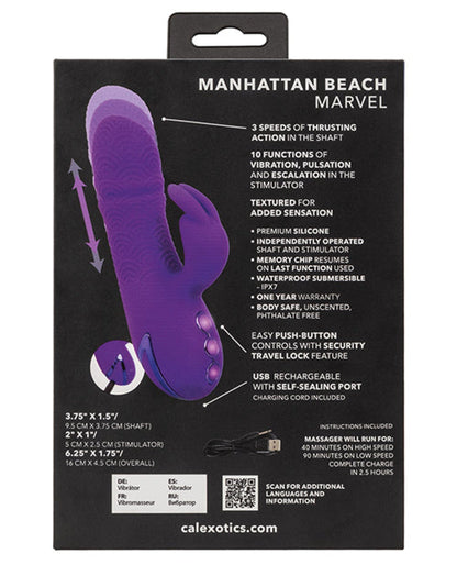 Doll Authority Vibrators California Dreaming Manhattan Beach Marvel Dual Stimulation Vibe - Purple