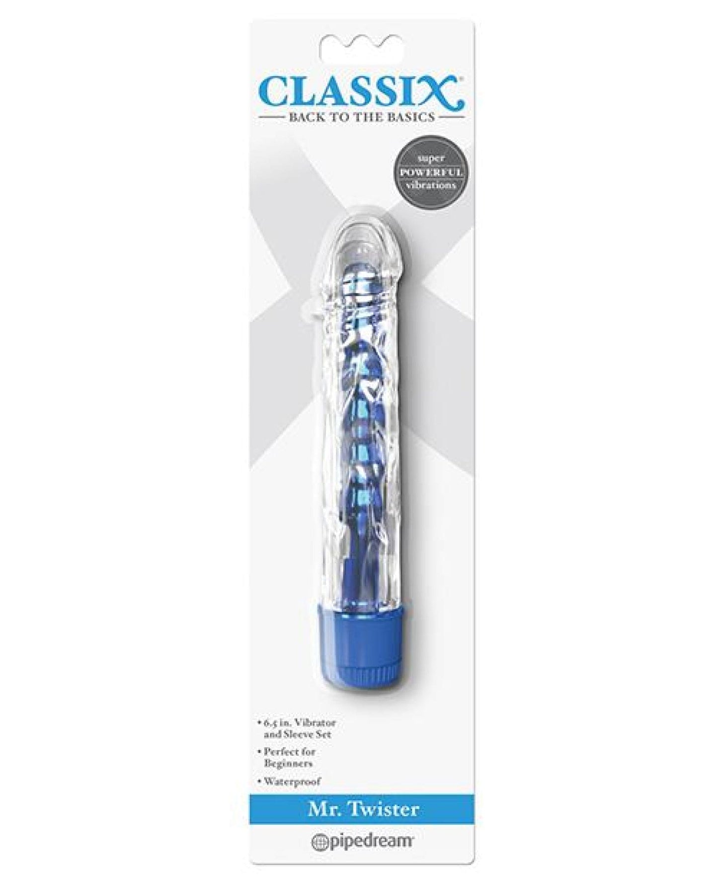 Doll Authority Vibrators Classix Mr. Twister Vibe W-sleeve - Blue