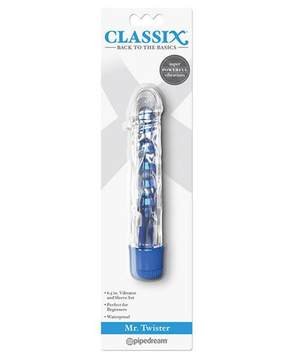 Doll Authority Vibrators Classix Mr. Twister Vibe W-sleeve - Blue