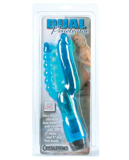 Doll Authority Vibrators Crystalessence 5" Dual Penetrator - Blue